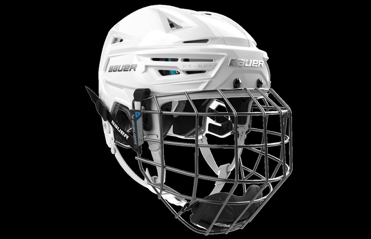 New Bauer Re-Akt 155 Combo Size M Black Ice Hockey Helmet