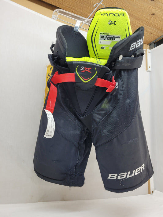 Used Bauer Vapor 2X Size Jr M Reg Black Ice Hockey Pants