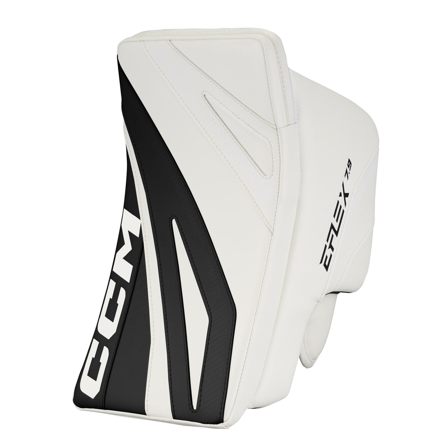New CCM EFLEX 7.9 Size Int Reg (Rt Hand) White-Black Ice Hockey Goalie Blocker