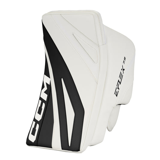 New CCM EFLEX 7.9 Size Int Reg (Rt Hand) White-Black Ice Hockey Goalie Blocker