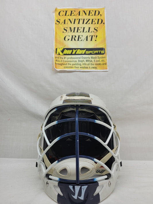 Used Warrior EVO Size OSFM White-Navy Mens Lacrosse Helmet