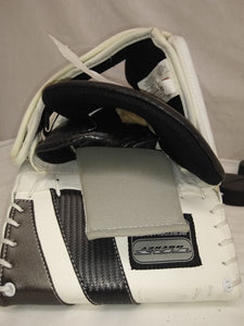 Used TPS Summit 5 Size Sr Reg (Rt Hand) White/Black Hockey Goalie Blocker