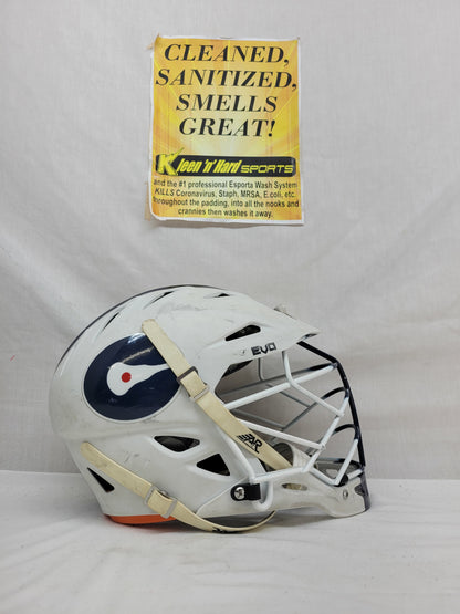Used Warrior EVO Size OSFM White-Navy Mens Lacrosse Helmet