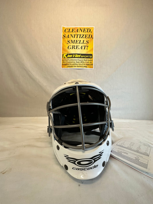 New Cascade CS-R Size OSFM Yth U12 White Yth Lacrosse Helmet