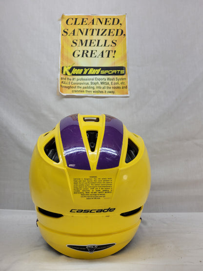 Used Cascade Pro 7 Size OSFM Yellow Mens Lacrosse Helmet