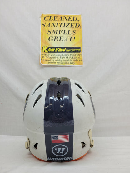 Used Warrior EVO Size OSFM White-Navy Mens Lacrosse Helmet