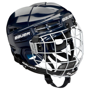 New Bauer Prodigy Combo Size Yth Navy Ice Hockey Helmet