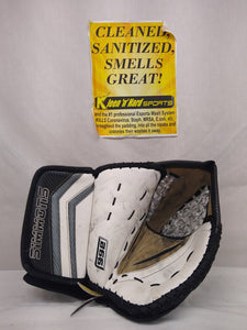 Used Simmons 992 Left Sz Sr White Black Ice Hockey Goalie Catcher