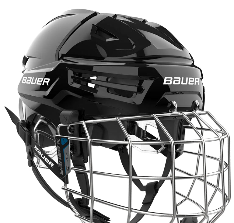 New Bauer RE-AKT 70 Combo Black Ice Hockey Helmet