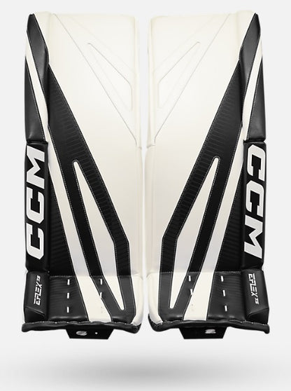 New CCM EFLEX 7.5 Size 32" + 1 White-Black Ice Hockey Goalie Leg Pads