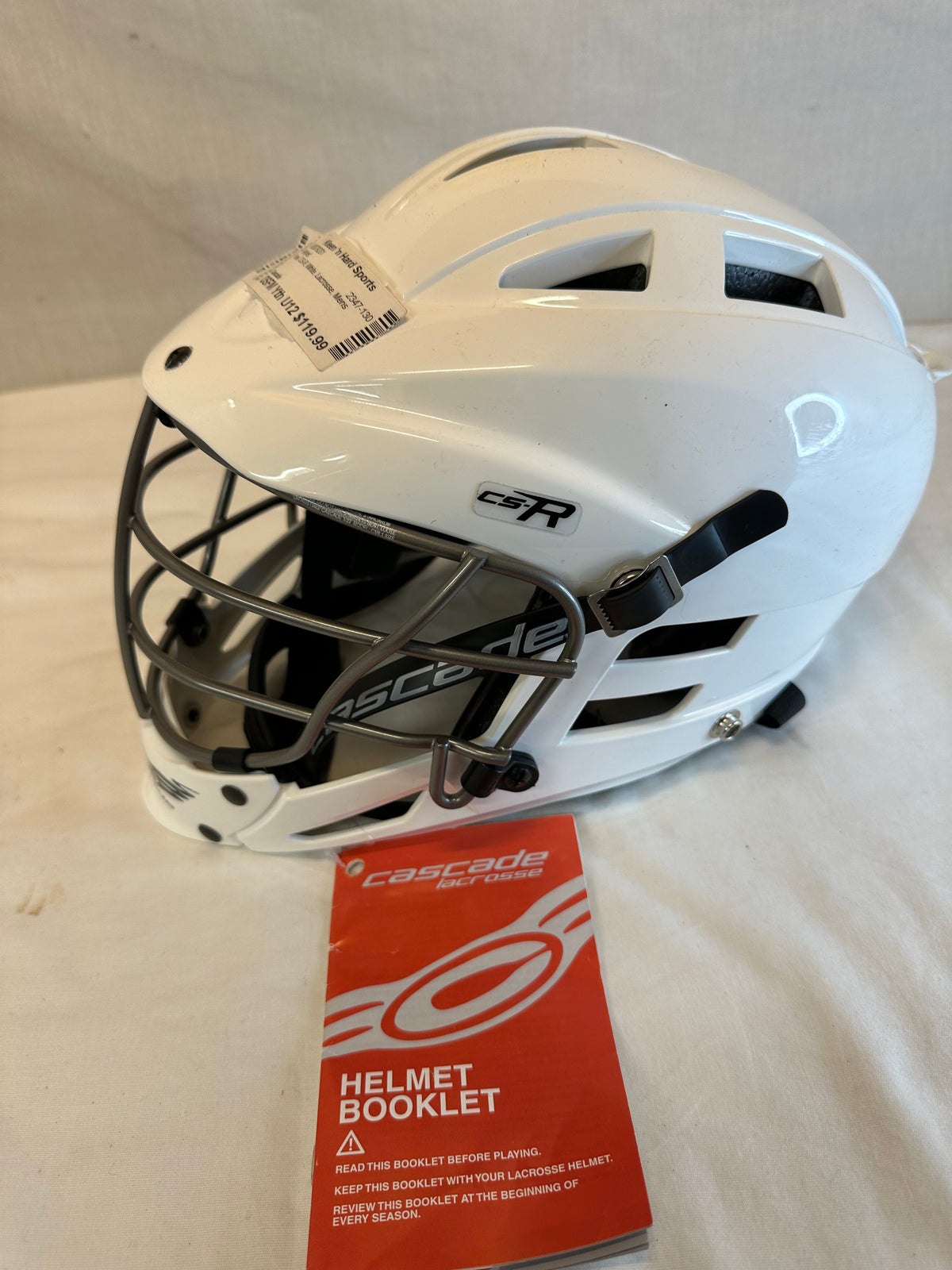 New Cascade CS-R Size OSFM Yth U12 White Yth Lacrosse Helmet