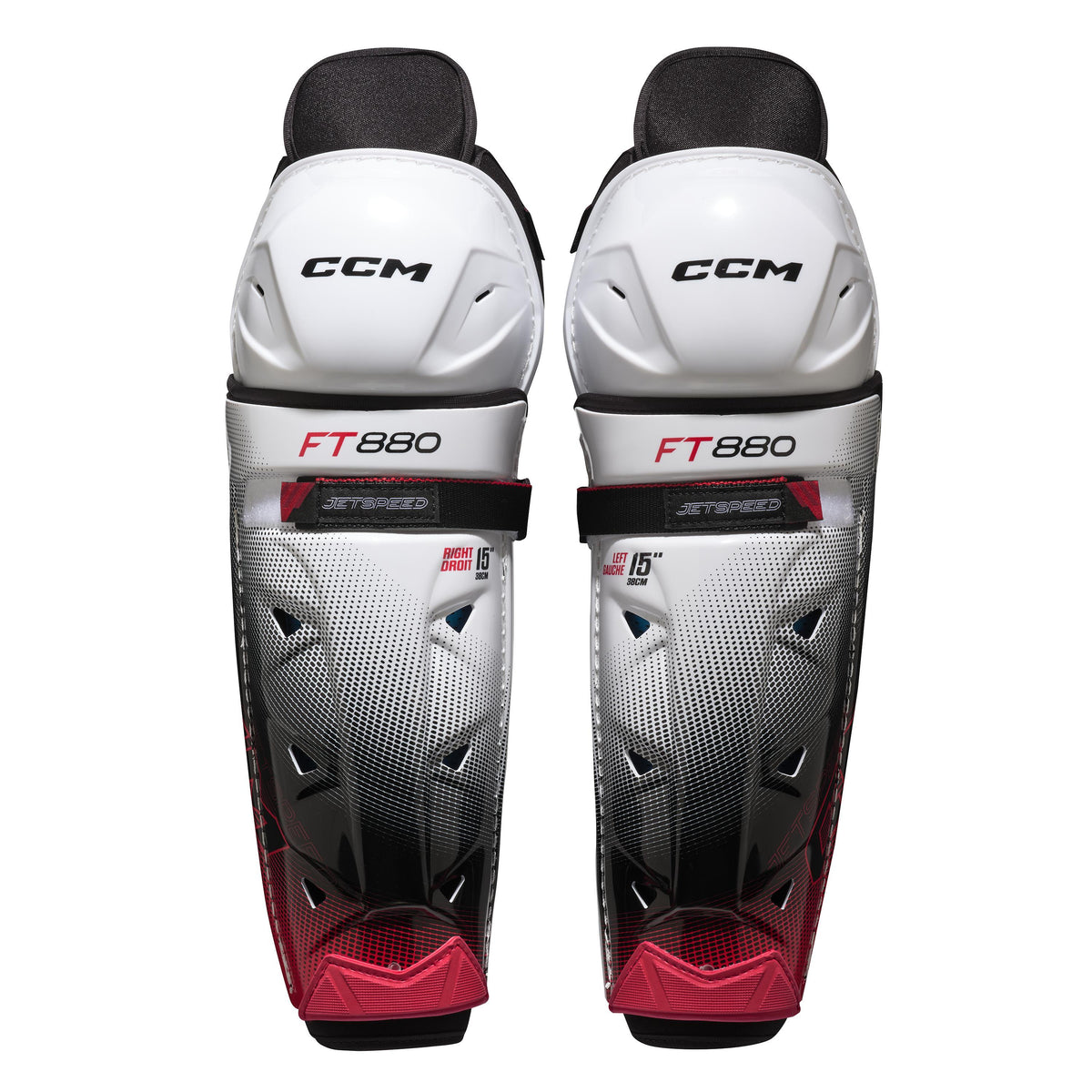 New CCM JETSPEED FT880 Size JR (11", 12", 13") Ice Hockey Shin Guards