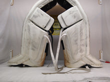 Used CCM Premier Pro Size 36+2 White/Silver Ice Hockey Goalie Leg Pads