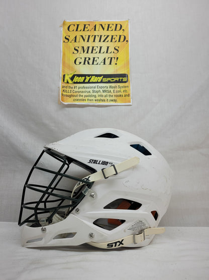 Used STX Stallion 650 Size OSFM White Mens Lacrosse Helmet