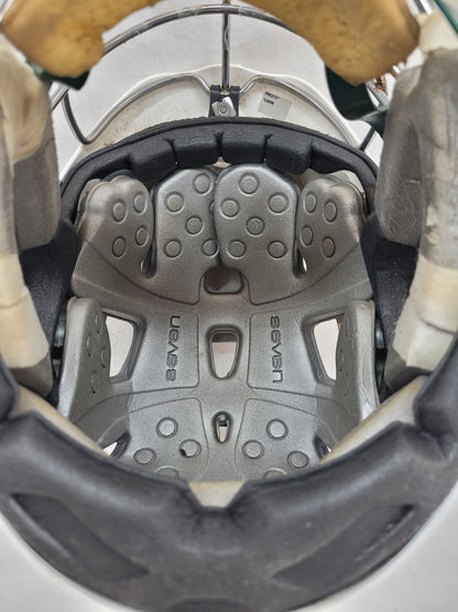 Used Cascade Pro7 Size S/M White/Green Lacrosse Helmet