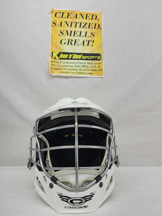 Used Cascade R Size OSFM White Mens Lacrosse Helmet