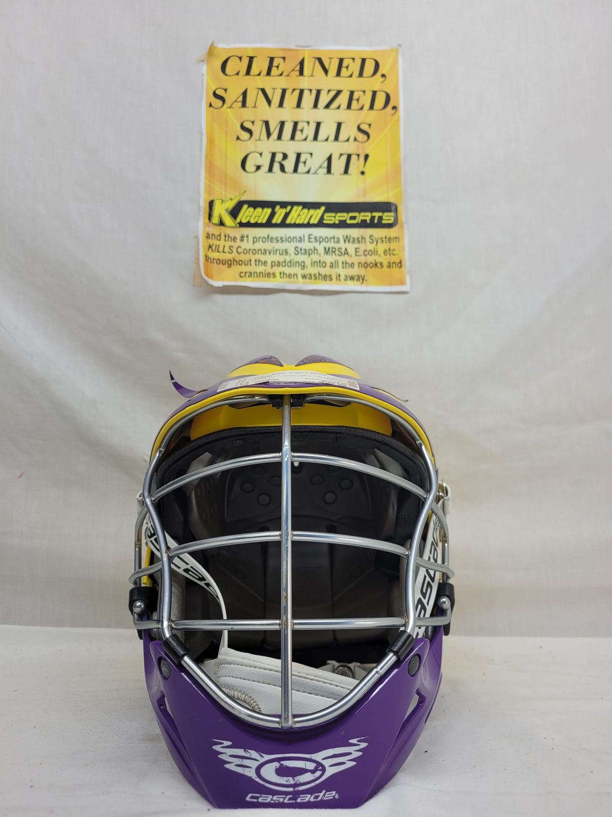 Used Cascade Pro 7 Size OSFM Yellow Mens Lacrosse Helmet