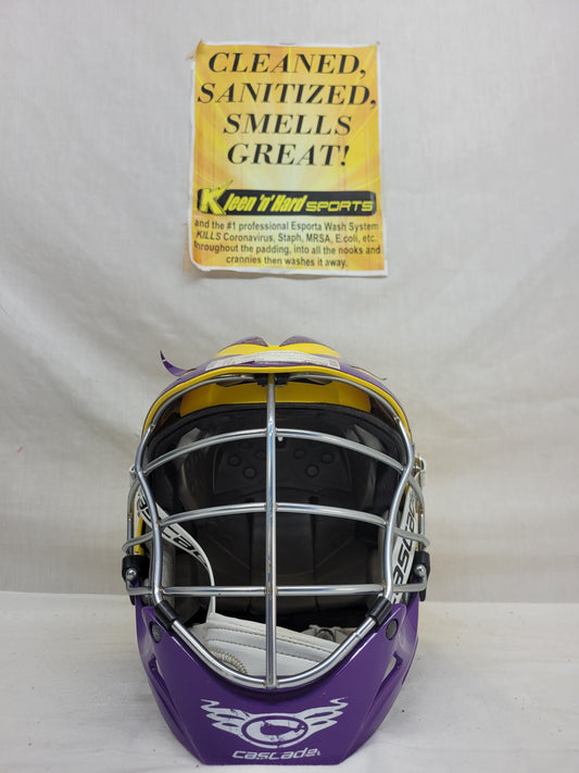 Used Cascade Pro 7 Size OSFM Yellow Mens Lacrosse Helmet