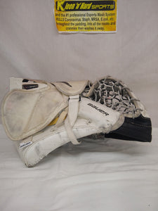 Used Bauer Supreme One90 Reg (Lt Hand) Sz Sr White Ice Hockey Goalie Catcher