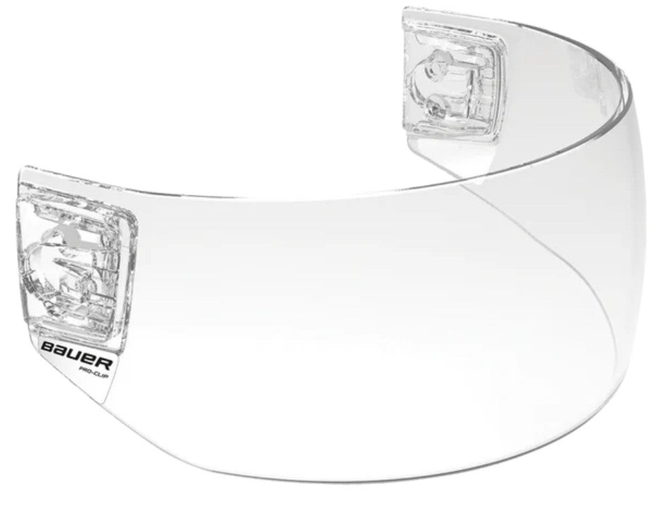 New Bauer Pro-Clip Straight Clear Ice Hockey Shield