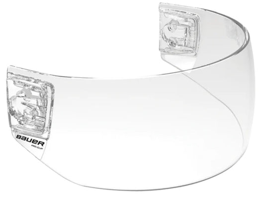 New Bauer Pro-Clip Straight Clear Ice Hockey Shield