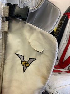 Used Vaughn V5 7800 Size 36"+2 Wht-Red-Blk Ice Hockey Goalie Leg Pads